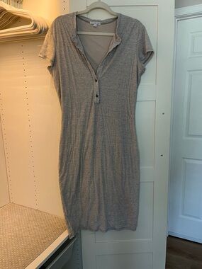 James Perse Taupe midi Sleeve Henley